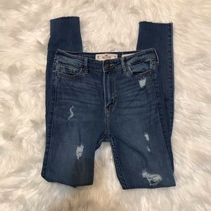 Hollister High Rise Distressed Skinny Jeans